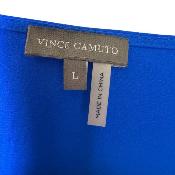 Vince Camuto Cobalt Blue V-Neck Blouse – Size L - Picture 2 of 4